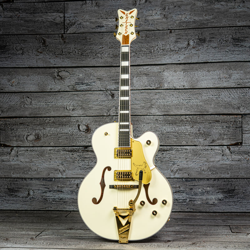 Gretsch G6136T-MGC Michael Guy Chislett Signature Falcon with Bigsby Electric Guitar - Ebony Fingerboard, Vintage White