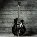 Gretsch Pro Falcon Hollow Body with String-Thru Bigsby and Chrome Hardware - Ebony Fingerboard, Black