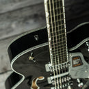 Gretsch Pro Falcon Hollow Body with String-Thru Bigsby and Chrome Hardware - Ebony Fingerboard, Black