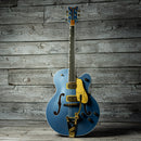 Gretsch Pro Falcon Hollow Body with String-Thru Bigsby and Gold Hardware - Ebony Fingerboard, Cerulean Smoke