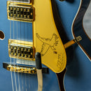 Gretsch Pro Falcon Hollow Body with String-Thru Bigsby and Gold Hardware - Ebony Fingerboard, Cerulean Smoke