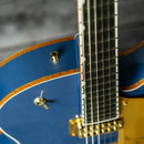 Gretsch Pro Falcon Hollow Body with String-Thru Bigsby and Gold Hardware - Ebony Fingerboard, Cerulean Smoke