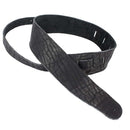 Henry Heller HAB25-BLK 2.5" Wide American Buffalo Leather Guitar Strap, Black