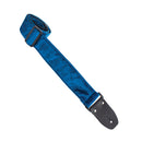 Henry Heller 2" Wide Crushed Velvet Strap - Blue, Black Molded Hardware.