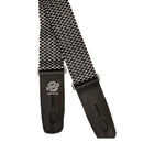 Henry Heller 2" Silver and Black Poly Checkerboard Design with Lock-It Leather Ends.