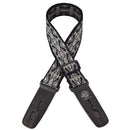Lock-It Straps 2" Geometric Grey, Black and White Jacquard Design with Lock-it leather ends