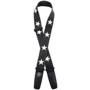 Lock-It Straps Cotton Guitar Strap - Distressed Black/White Stars