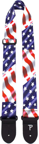 Perri's USA Waving Flag Design Polyester Guitar Strap - LPCP-45
