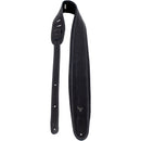 Perri's 2.5" Double Stitch Moto Black Padded Leather Guitar Strap