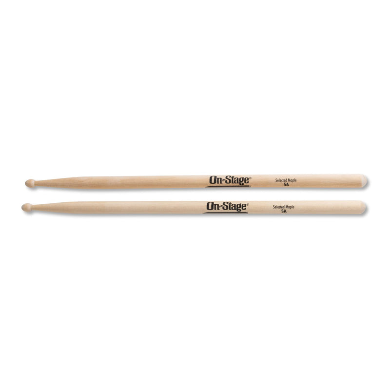 On-Stage MW5A Maple Drum Sticks (5A, Wood Tip)