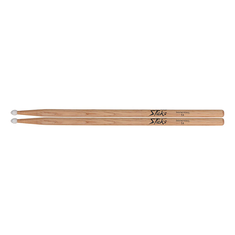 On-Stage Sticks HN5A Hickory Drum Sticks (5A, Nylon Tip)