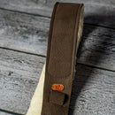 Burnt Hills Leather Strap with Sheep Fur Backing - Dark Brown