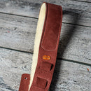 Burnt Hills Leather Strap with Sheep Fur Backing - Burgundy