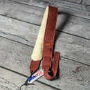 Burnt Hills Leather Strap with Sheep Fur Backing - Burgundy