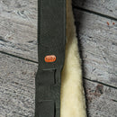 Burnt Hills Leather Strap with Sheep Fur Backing - Black