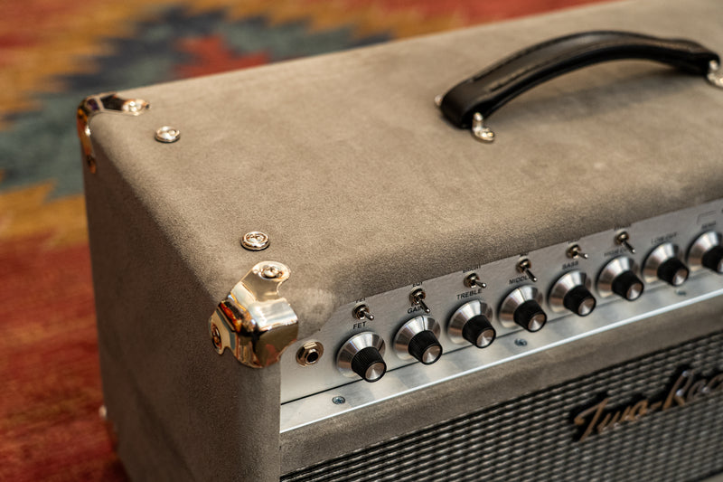 Two-Rock Silver Sterling Signature 100 Watt Head - Dark Grey Suede, Vintage Silver Cloth