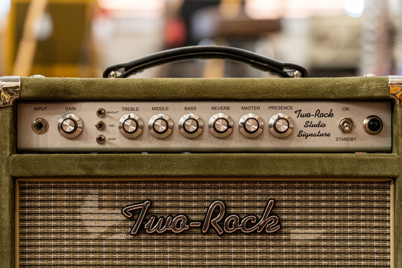 Two-Rock Studio Signature 35-watt Head - Moss Green Suede, Vintage Beige Cloth