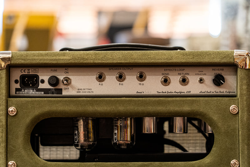 Two-Rock Studio Signature 35-watt Head - Moss Green Suede, Vintage Beige Cloth