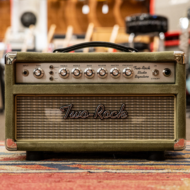 Two-Rock Studio Signature 35-watt Head - Moss Green Suede, Vintage Gold Grill, Silver Chassis