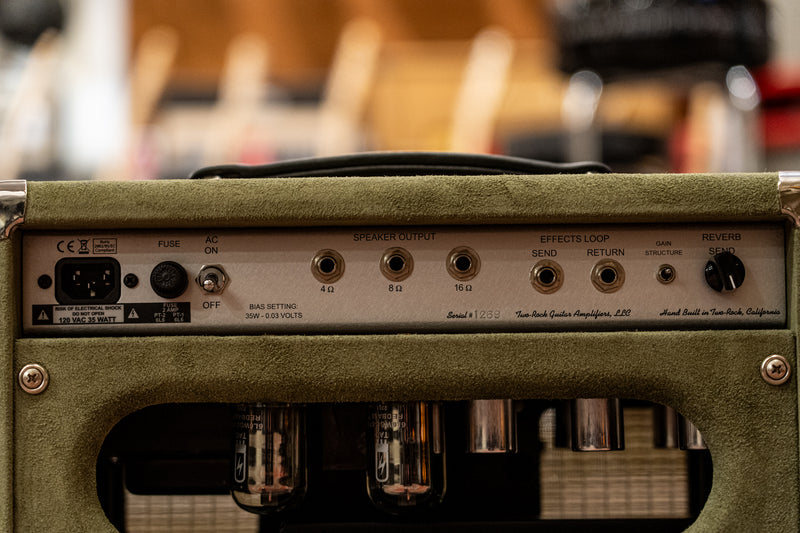 Two-Rock Studio Signature 35-watt Head - Moss Green Suede, Vintage Gold Grill, Silver Chassis