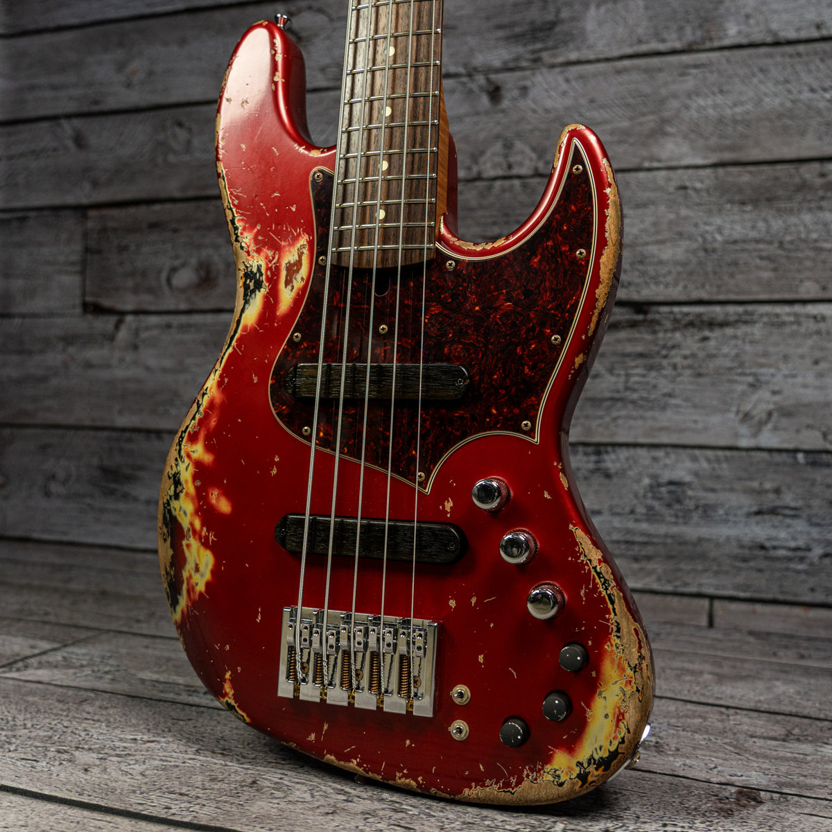 Xotic XJ-1T 5 String Bass - Dark Candy Apple Red / 3-Tone Burst