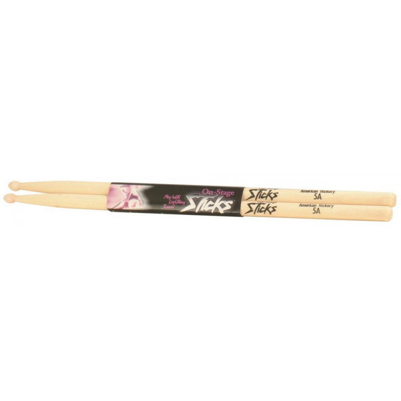 On-Stage Sticks AHW2B American Hickory Drum Sticks (2B, Wood Tip, 12pr)