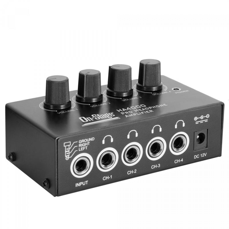 On-Stage Stands HA4000 Four-Channel Headphone Amp