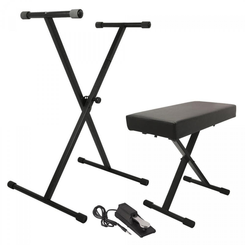 On-Stage Stands KPK6550 Keyboard Stand and Bench Pack with Keyboard Sustain Pedal