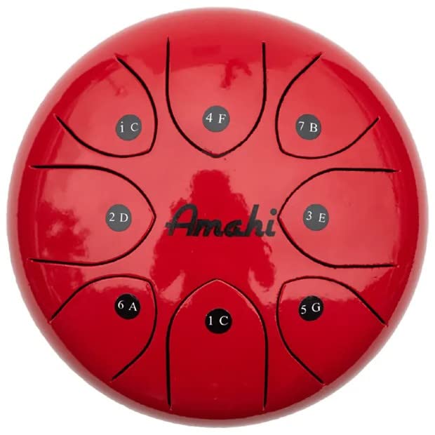 Amahi  8" Steel Tongue Drum, Red