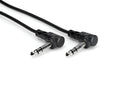 Hosa CSS-103RR Balanced Interconnect, Right-angle 1/4 in TRS to Same, 3 ft