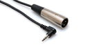 Hosa XVM-105M Camcorder Microphone Cable, Right-angle 3.5 mm TRS to XLR3M, 5 ft