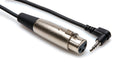 Hosa XVM-105F Camcorder Microphone Cable, XLR3F to Right-angle 3.5 mm TRS, 5 ft