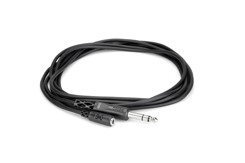 Hosa MHE-325 Headphone Adaptor Cable, 3.5 mm TRS to 1/4 in TRS, 25 ft