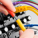 Hosa CMM-545Y Hopscotch Patch Cables, 3.5 mm TS with 3.5 mm TSF Pigtail to 3.5 mm TS, 5 pc, 1.5 ft