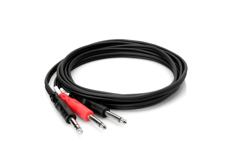 Hosa STP-201 Insert Cable, 1/4 in TRS to Dual 1/4 in TS, 1 m