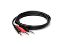 Hosa STP-203 Insert Cable, 1/4 in TRS to Dual 1/4 in TS, 3 m