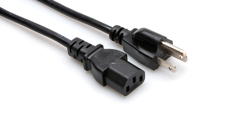 Hosa PWC-140.5 Power Cord, IEC C13 to NEMA 5-15P, 6 in