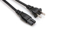 Hosa PWP-461 Power Cord, IEC C7 polarized to NEMA 1-15P, 8 ft