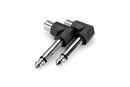 Hosa GPR-123 Right-angle Adaptors, RCA to 1/4 in TS, 2 pc