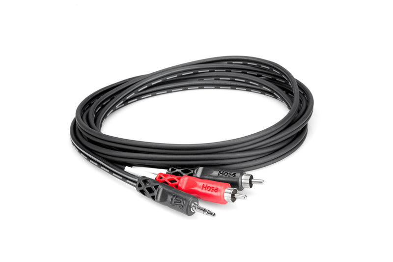 Hosa CMR-203 Stereo Breakout, 3.5 mm TRS to Dual RCA, 3 ft