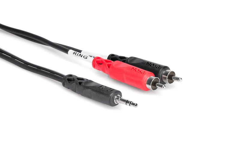Hosa CMR-203 Stereo Breakout, 3.5 mm TRS to Dual RCA, 3 ft