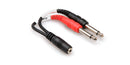 Hosa YMP-434 Stereo Breakout, 3.5 mm TRSF to Dual 1/4 in TS