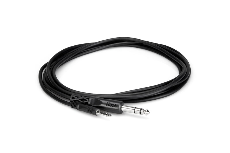 Hosa CMS-103 Stereo Interconnect, 3.5 mm TRS to 1/4 in TRS, 3 ft