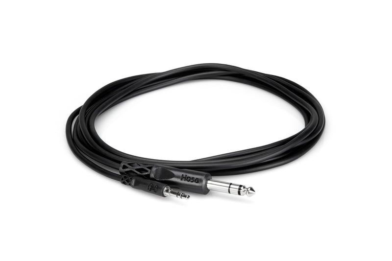 Hosa CMS-105 Stereo Interconnect, 3.5 mm TRS to 1/4 in TRS, 5 ft