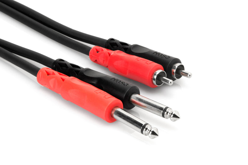 Hosa CPR-201 Stereo Interconnect, Dual 1/4 in TS to Dual RCA, 1 m