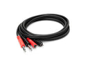 Hosa CPR-202 Stereo Interconnect, Dual 1/4 in TS to Dual RCA, 2 m