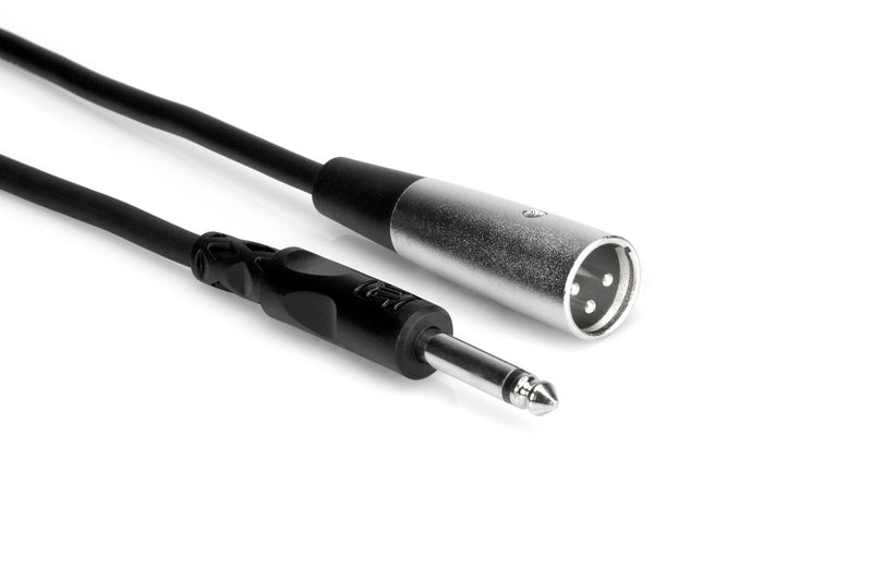 Hosa PXM-105 Unbalanced Interconnect, 1/4 in TS to XLR3M, 5 ft