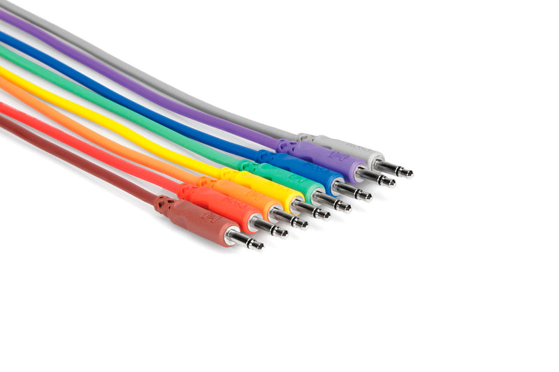 Hosa CMM-830 Unbalanced Patch Cables, 3.5 mm TS to Same, 1 ft