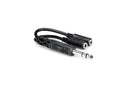 Hosa YMP-234 Y Cable, 1/4 in TRS to Dual 3.5 mm TRSF