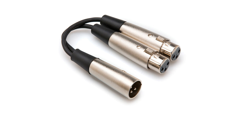 Hosa YXF-119 Y Cable, Dual XLR3F to XLR3M, 6 in